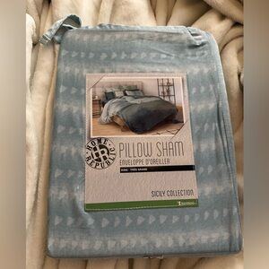 BAMBOO Blue Pillow Sham NWT